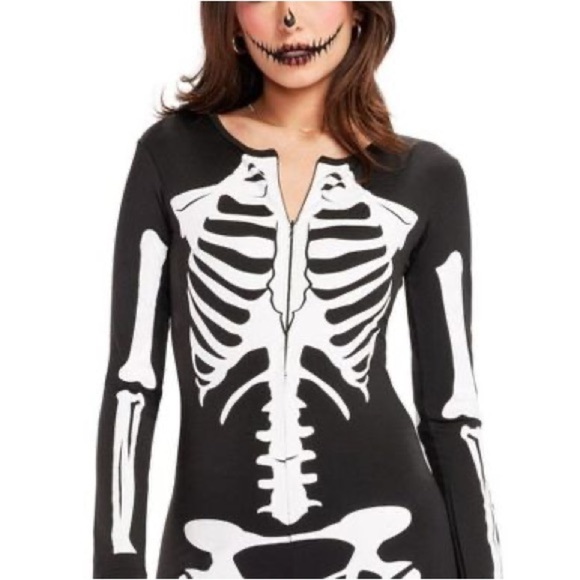 Tipsy Elves Skeleton Bodysuit Costume - Size M - Black/White - NWOT - Picture 3 of 10